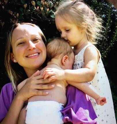 Ruby Sweetheart Maguire with her mother, Jennifer Meyer and brother, Otis.